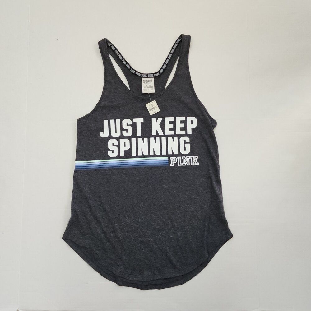Pink Victoria`s Secret Just Keep Spinning Tank Top XS NWT